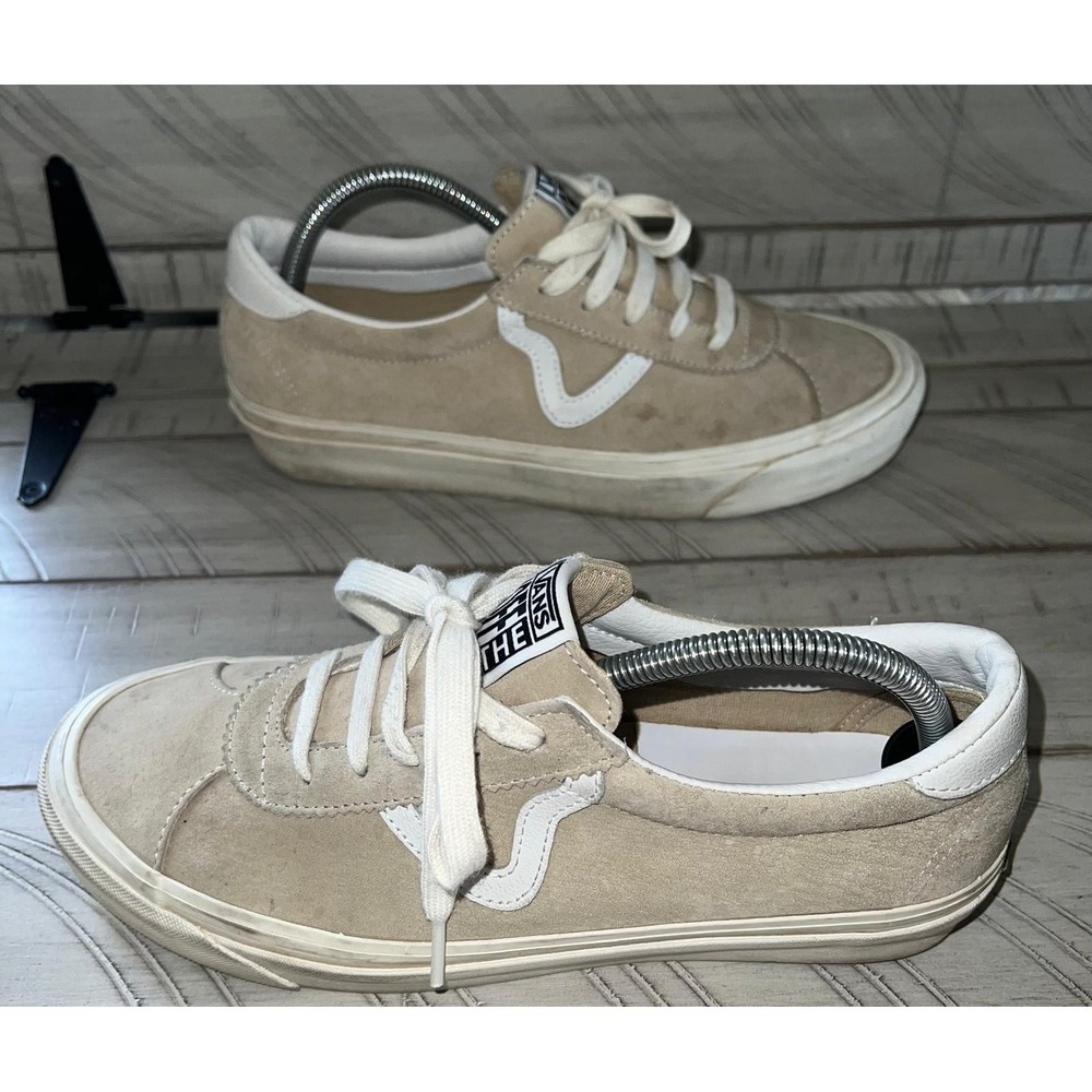 Vans Sport Low Skate Sneakers Shoes Khaki/White Men's Size 9/Women's Size 10.5